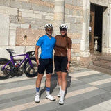 Maillot ciclista ES16 Rayas. azul claro